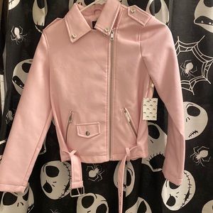 Cute new pink Biker jacket from forever 21 size 11/12